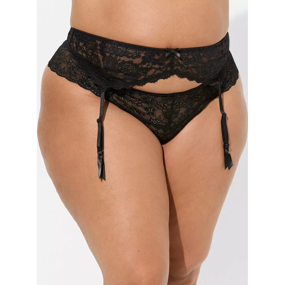 NWT Torrid Black Lace Mesh Garter Belt Plus Size‎ 5/6 5X 6X